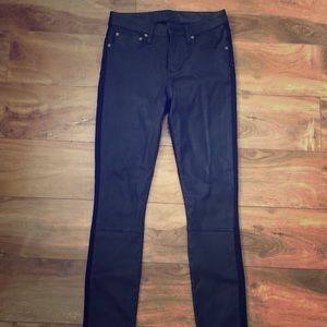 Helmut Lang leather combo 5pkt black pants